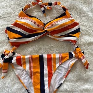 NWT Multi Striped Bikini
